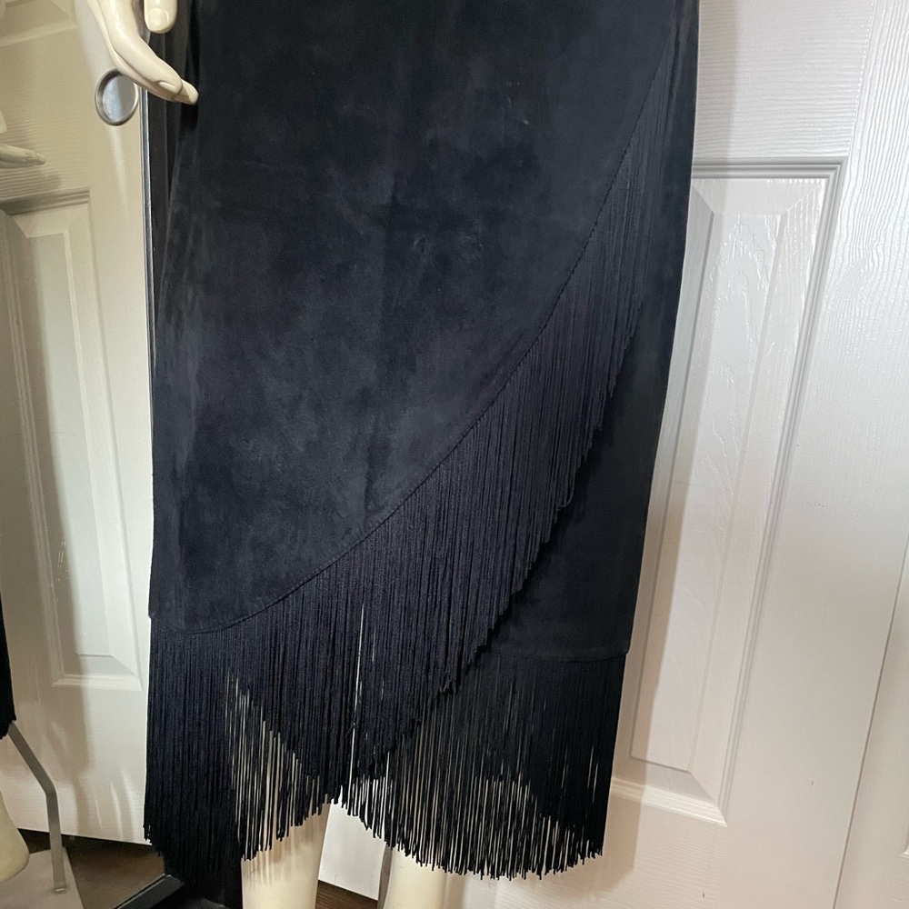 Vintage Chicos Fringe Leather Skirt - Picture 4 of 4